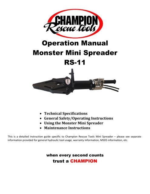 Using the Monster Mini Spreader - Champion Rescue Tools