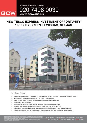 new tesco express investment opportunity 1 rushey green ... - Propex