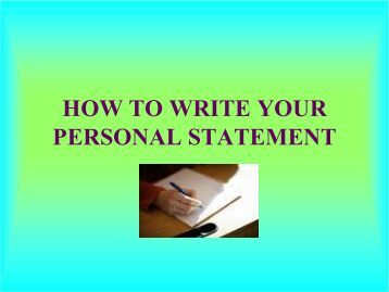 Write your personal statement
