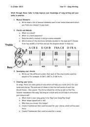 Year 8 Songwriting Worksheets.pdf - The Robert Napier School