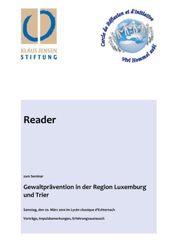 Tagungsreader - Klaus Jensen Stiftung