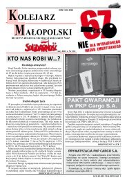 KOLEJARZ mAÅOPOLSKI - ZarzÄd Regionu MaÅopolska NSZZ ...