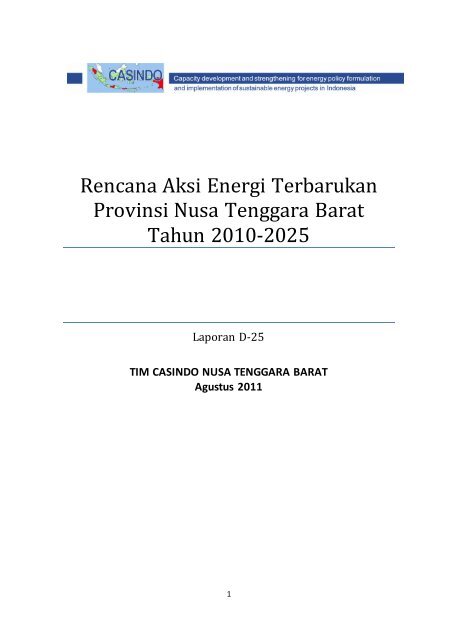 Rencana Aksi Energi Terbarukan Provinsi Nusa ... - Casindo