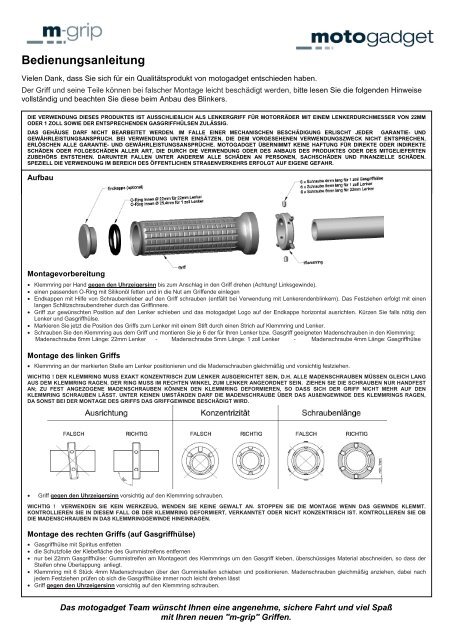 Bedienungsanleitung - motogadget