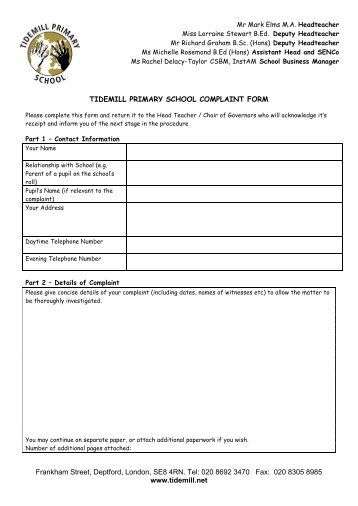 Complaint form