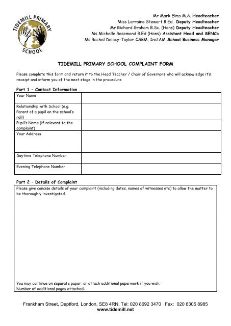 Complaint form