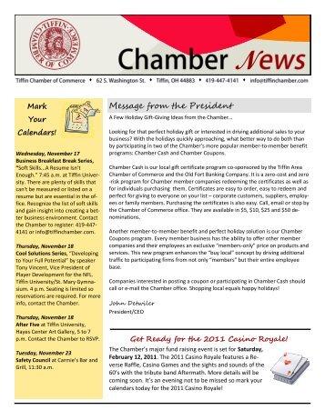 Message from the President - Tiffin Area Chamber of Commerce