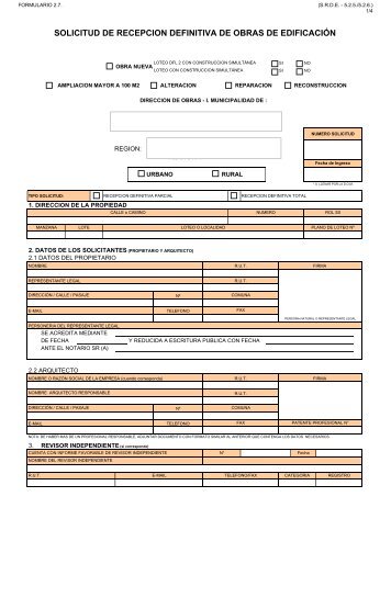 2.7 Solicitud de recepciÃ³n definitiva de obras de edificaciÃ³n