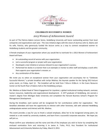 Celebrate Successful Women 2013 Nomination Form