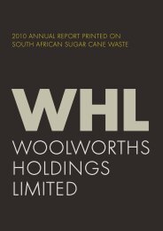 Annual report 2010 - Woolworths Holdings Limited