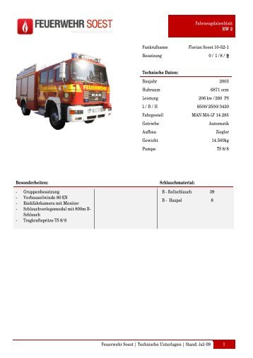 Beladungsliste - Feuerwehr Soest