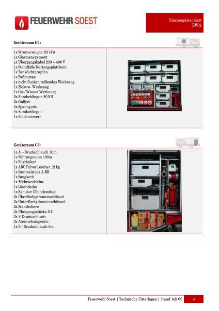 Beladungsliste - Feuerwehr Soest