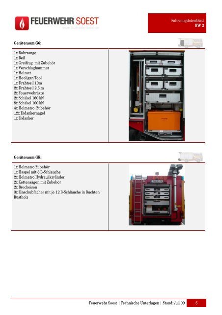 Beladungsliste - Feuerwehr Soest