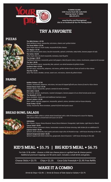 Download Our Menu - Your Pie