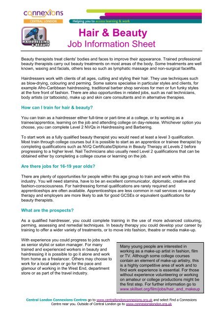 Hair Beauty Job Info Sheet - Jan 12.pdf - Young Hackney