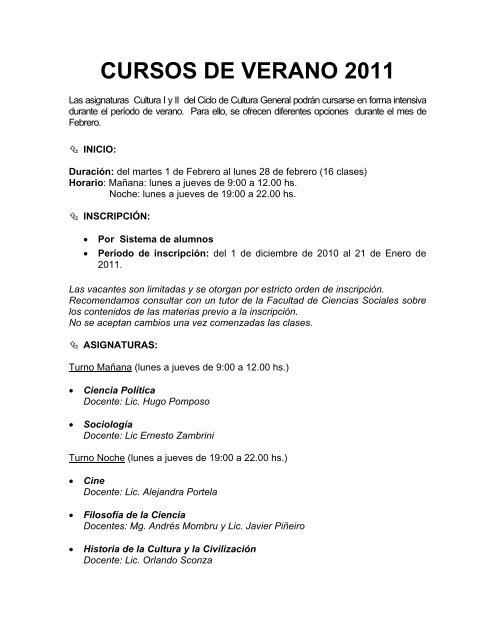 Cursos de verano 2011