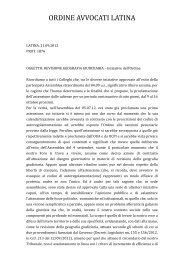 ORDINE AVVOCATI LATINA - Ordine degli Avvocati di Latina