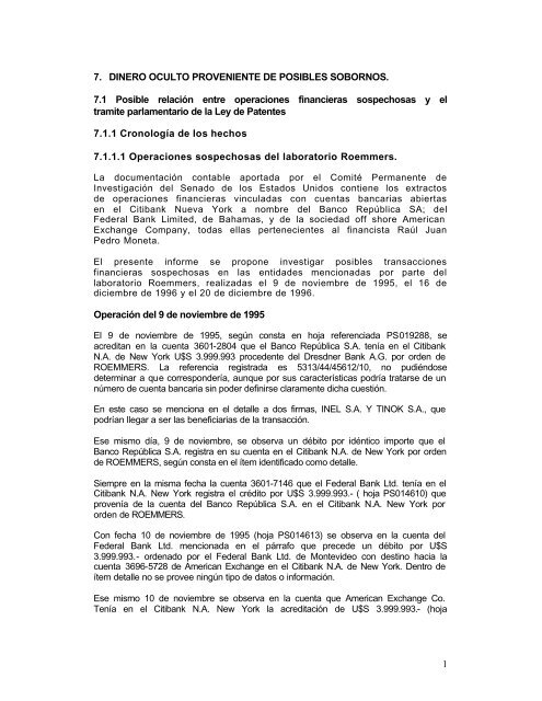 7 dinero oculto proveniente de posibles sobornos. - PÃ¡gina/12