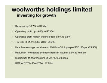 woolworths holdings limited results