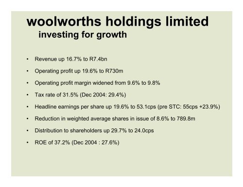 woolworths holdings limited results p&l books