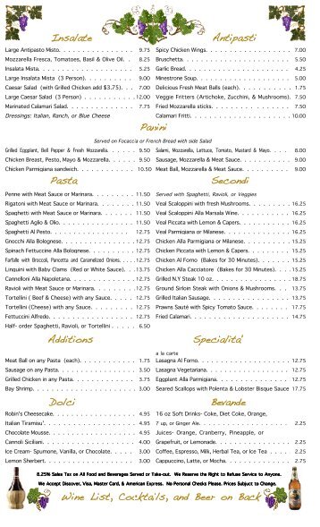 Entree menu.cwk - Gaspare's Pizza House and Italian Restaurants