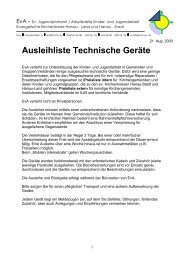 Ausleihliste Technische Geräte - EvA