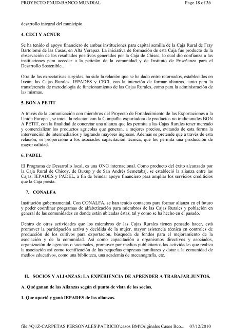 Cajas Rurales de Ahorro y CrÃ©dito de Guatemala ... - GestiÃ³n Social