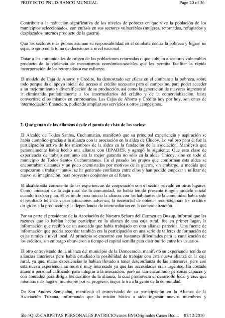 Cajas Rurales de Ahorro y CrÃ©dito de Guatemala ... - GestiÃ³n Social