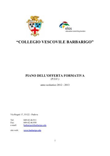 Piano dell'offerta formativa 2012 (pdf) - Collegio Vescovile Barbarigo