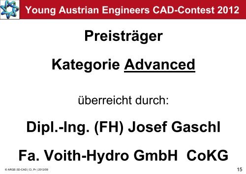 Young Austrian Engineers CAD-Contest 2012 - ARGE 3D-CAD