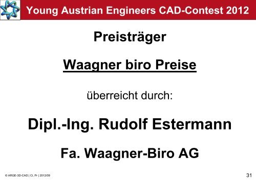 Young Austrian Engineers CAD-Contest 2012 - ARGE 3D-CAD