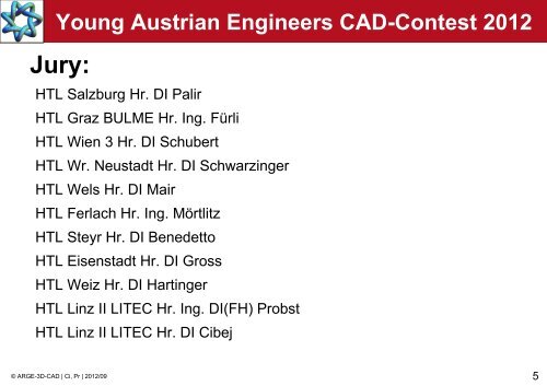 Young Austrian Engineers CAD-Contest 2012 - ARGE 3D-CAD