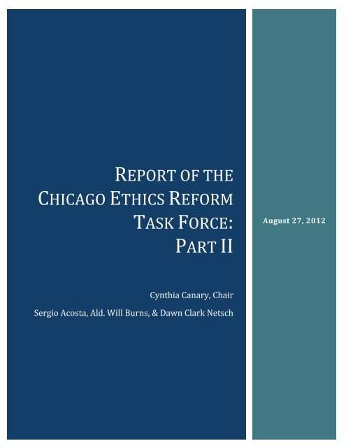 report of the chicago ethics reform task force: part ii - Civic ...