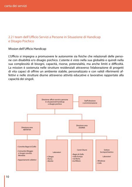 Carta dei Servizi - Ufficio Handicap e Disagio Psichico