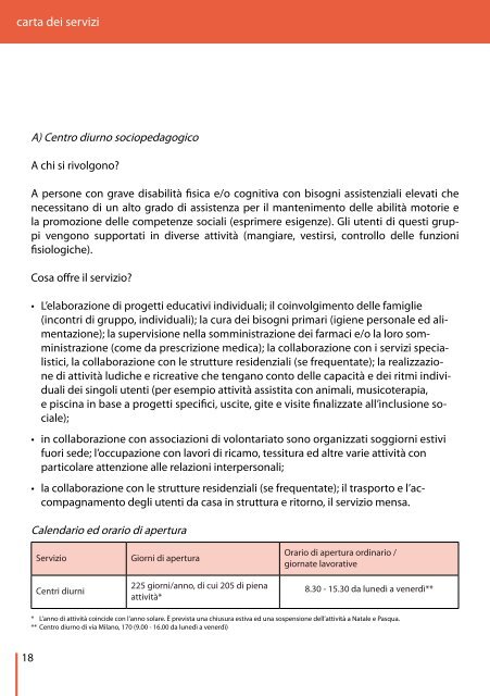 Carta dei Servizi - Ufficio Handicap e Disagio Psichico