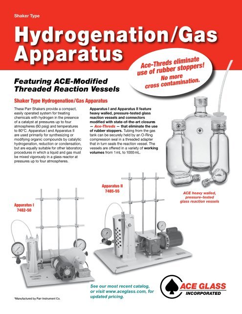 Hydrogenation Instrument Hydrogenation/Gas Apparatus - Lasalle Scientific Inc.