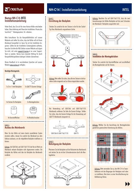 Noctua NH-C14, Installationsanleitung - Noctua.at