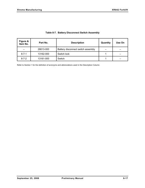 Section 8 Electrical System - Xtreme Manufacturing