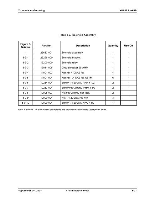 Section 8 Electrical System - Xtreme Manufacturing