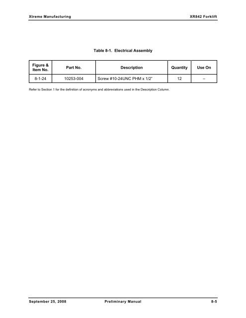 Section 8 Electrical System - Xtreme Manufacturing