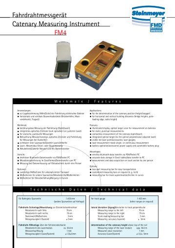 Fahrdrahtmessgerät Catenary Measuring Instrument FM4