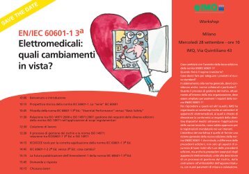 EN/IEC 60601-1 3a Elettromedicali: quali cambiamenti in vista? - Imq