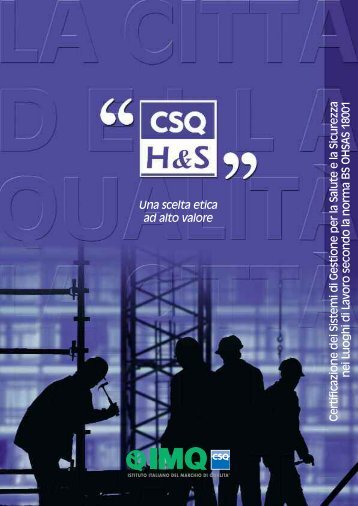 CSQ-H&S Certificazione Salute e Sicurezza nei luoghi di lavoro - Imq