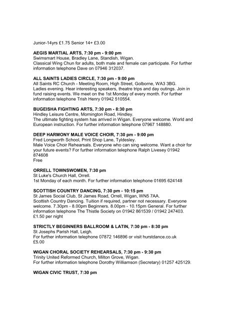 Community Regular Events May - Jul - Wigan Leisure and Culture ...
