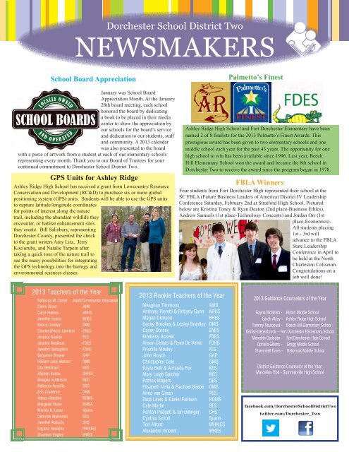 NEWSMAKERS - Dorchester School District Two