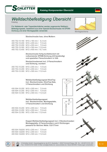 Dachhaken Ãœbersicht - Muffler Solar und Elektrotechnik