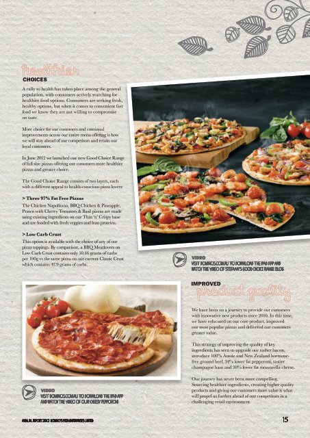 2012 Annual Report - Domino's Pizza