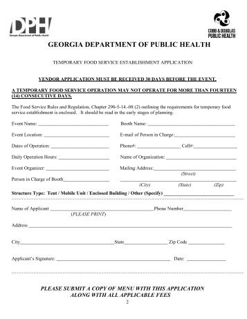 Cobb County Health Department Food Service Permit Cobb County Health Department Food Service Permit