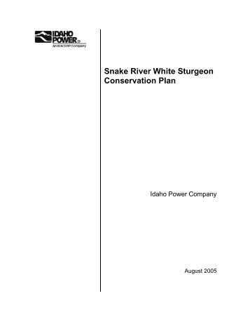 Snake River White Sturgeon Conservation Plan - Idaho Power