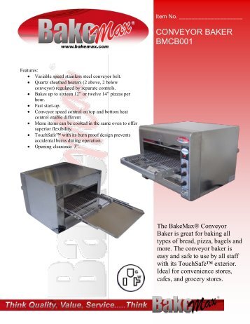 CONVEYOR BAKER BMCB001 - BakeMax